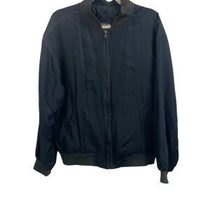 Bobby Chan Silk Zip Bomber Jacket Streetwear Utility Mens S